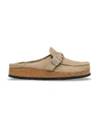 Birkenstock чехли сабо дамски от велур Buckley бежови 1031455