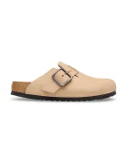 Birkenstock чехли сабо от набук Boston бежови 1031584
