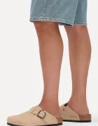 Birkenstock чехли сабо от набук Boston бежови 1031584