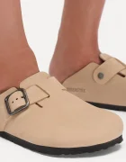 Birkenstock чехли сабо от набук Boston бежови 1031584
