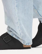 Birkenstock чехли сабо от набук Boston черни 1031585