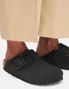 Birkenstock чехли сабо от набук Boston черни 1031585