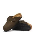 Birkenstock чехли сабо от набук Boston Wire Buckle Nubuck Leather кафяви 1032760