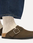 Birkenstock чехли сабо от набук Boston Wire Buckle Nubuck Leather кафяви 1032760