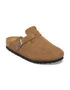 Birkenstock чехли сабо от велур Boston Suede Leather кафяви 1032813