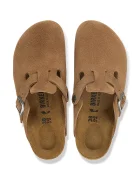 Birkenstock чехли сабо от велур Boston Suede Leather кафяви 1032813