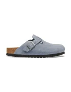 Birkenstock чехли сабо от велур Boston Suede Leather сини 1032771