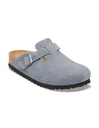 Birkenstock чехли сабо от велур Boston Suede Leather сини 1032771