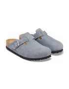 Birkenstock чехли сабо от велур Boston Suede Leather сини 1032771
