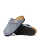 Birkenstock чехли сабо от велур Boston Suede Leather сини 1032771