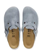 Birkenstock чехли сабо от велур Boston Suede Leather сини 1032771