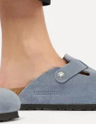 Birkenstock чехли сабо от велур Boston Suede Leather сини 1032771