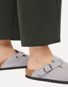 Birkenstock чехли сабо от велур Boston Suede Leather виолетови 1032695