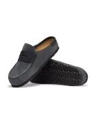 Birkenstock чехли сабо от велур Naples Wrapped double stitch Mixed Leather сиви 1032417