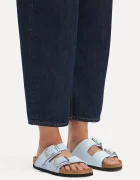 Birkenstock дамски чехли от набук Arizona Big Buckle сини 1031833