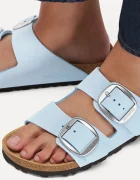 Birkenstock дамски чехли от набук Arizona Big Buckle сини 1031833