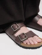 Birkenstock Кожени чехли Arizona Vintage Wood Wire Buckle мъжки в кафяво 1030702