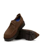 Birkenstock половинки обувки мъжки от велур Highwood Moc Lace Low кафяви 1031885