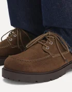 Birkenstock половинки обувки мъжки от велур Highwood Moc Lace Low кафяви 1031885