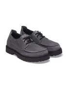 Birkenstock половинки обувки от велур Highwood Moc Lace Suede Leather сиви 1032701