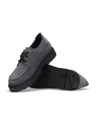Birkenstock половинки обувки от велур Highwood Moc Lace Suede Leather сиви 1032701