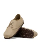 Birkenstock половинки обувки от велур Maine бежови с равна подметка 1031698