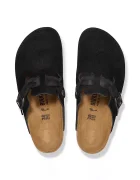 Birkenstock Велурени чехли Boston Braided в черно 1030497