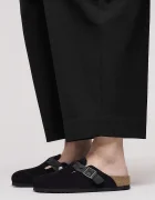 Birkenstock Велурени чехли Boston Braided в черно 1030497