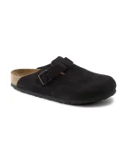 Birkenstock Велурени чехли Boston в черно