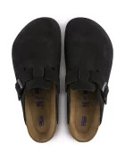 Birkenstock Велурени чехли Boston в черно