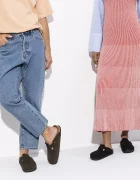 Birkenstock Велурени чехли Boston в черно