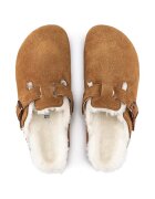 Birkenstock Велурени чехли в кафяво