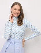BIZUU Блуза с дълги ръкави SOPHIE дамска в бежово с поло SOPHIE KREMOWY