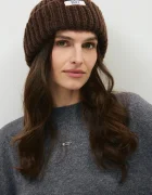 BIZUU шапка beanie дамска от вълнена материя BALBI кафява BALBI BRĄZOWY
