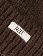BIZUU шапка beanie дамска от вълнена материя BALBI кафява BALBI BRĄZOWY