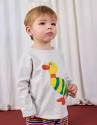 Bobo Choses Бебешка памучна блуза с дълъг ръкав Striped Duck