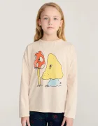 Bobo Choses блуза с дълги ръкави за деца от памук Mush Monster бежова B226AC012