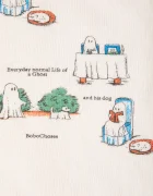 Bobo Choses клин за бебе от памук с еластан Everyday Ghosts бежов със стандартна талия B226AB064