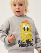 Bobo Choses суичър за деца от памук Bigtooth Lemon сив B226AB055