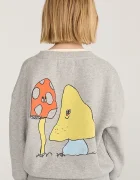 Bobo Choses уголемен суичър за деца от памук Mush Monster сив B226AC036