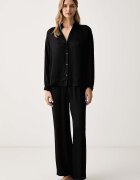 BOSS долнище на пижама дамско от вискоза B Monogram_Pants TW черно 50570988