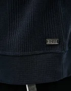 BOSS домашен суичър мъжки с памук Structure 1/4 Zip тъмносин 50545597
