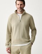 BOSS домашен суичър мъжки с памук Structure 1/4 Zip зелен 50545597
