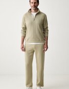 BOSS домашен суичър мъжки с памук Structure 1/4 Zip зелен 50545597