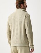 BOSS домашен суичър мъжки с памук Structure 1/4 Zip зелен 50545597
