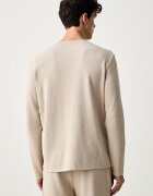 BOSS домашна блуза с дълги ръкави мъжка с памук Waffle LS-Shirt бежова 50535870