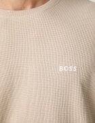 BOSS домашна блуза с дълги ръкави мъжка с памук Waffle LS-Shirt бежова 50535870