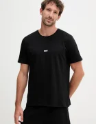 BOSS домашна тениска мъжка от памук с еластан Unique T-Shirt черна 50545930
