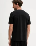 BOSS домашна тениска мъжка от памук с еластан Unique T-Shirt черна 50545930