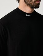 BOSS Green блуза с дълги ръкави мъжка от памук с еластан Tee Collar Long черна 50576916